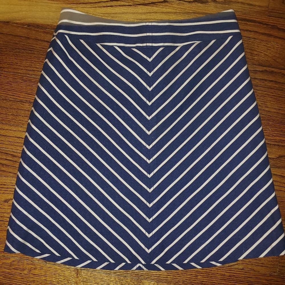 Navy/White Stripe Skirt Size M